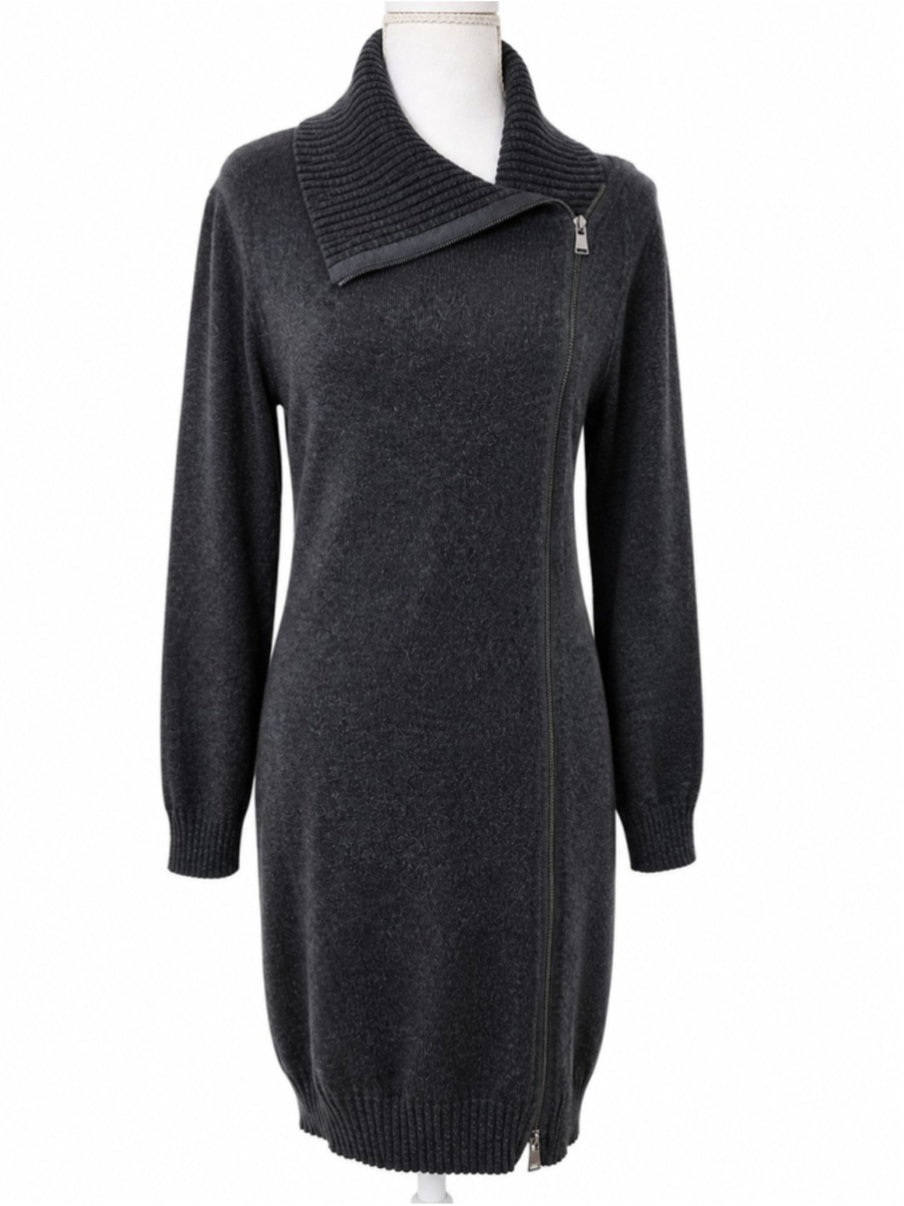 Marc New York Andrew Marc Zip Up Sweater L Merino Wool Charcoal Gray Capsule